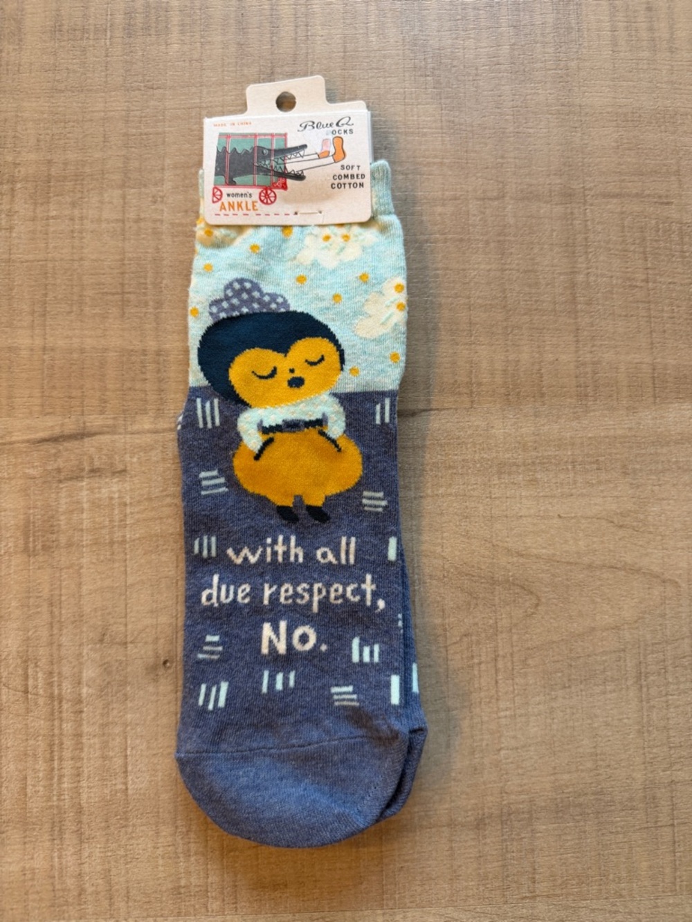 NEW Blue Q Socks “With All Do Respect - No”